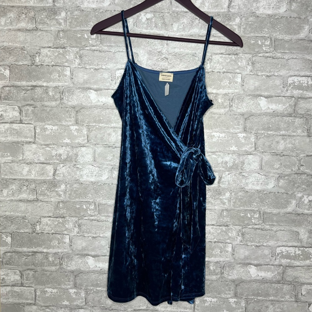 Emory Park faux velvet wrap dress